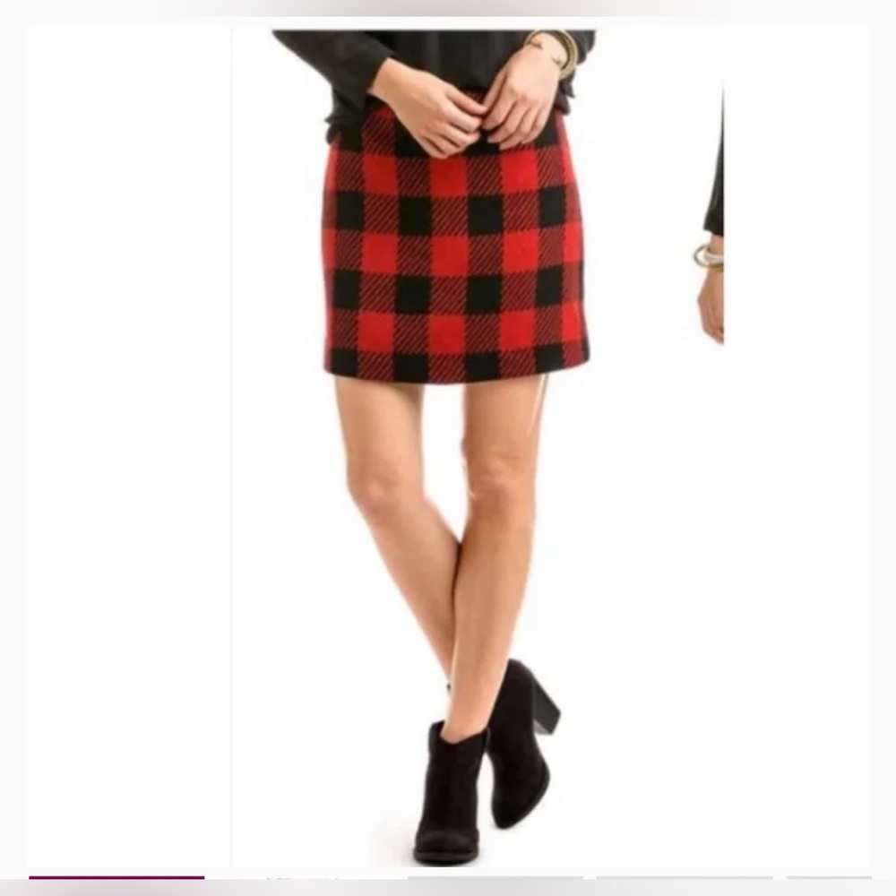 J. Crew red buffalo plaid mini skirt